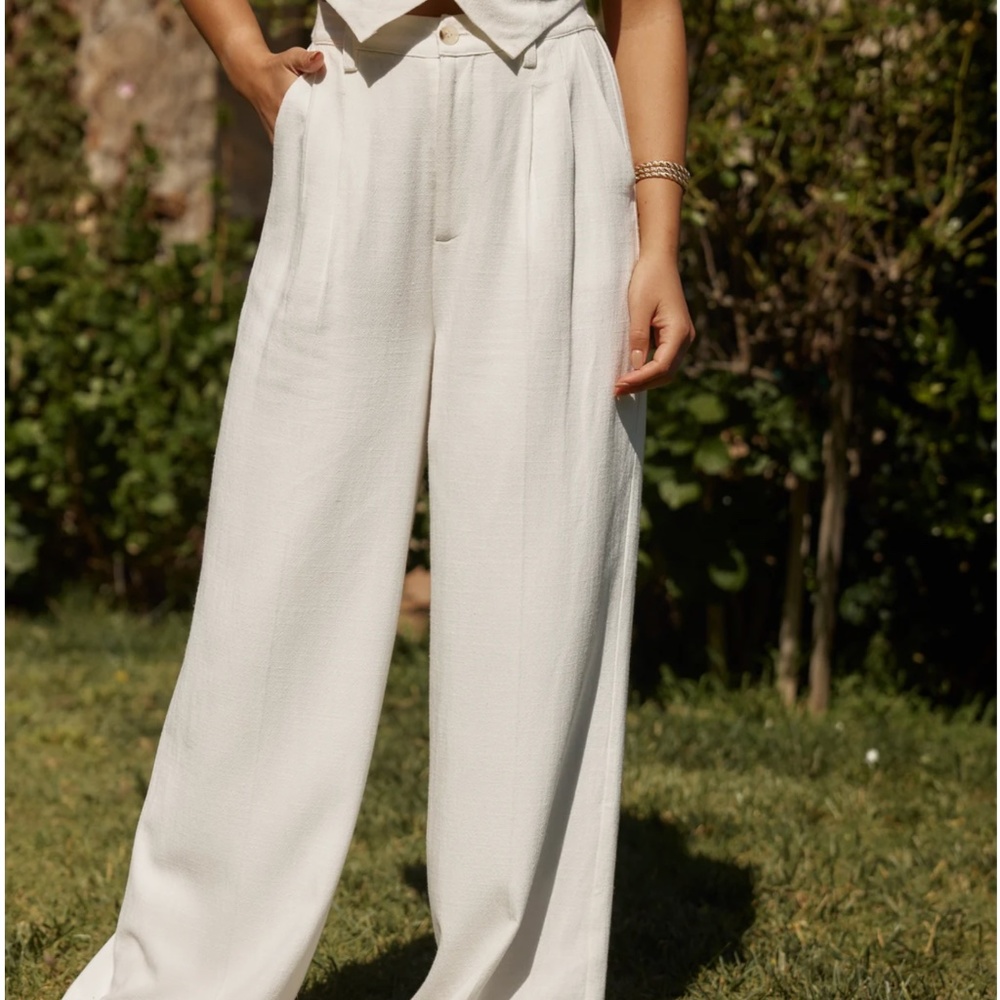 Linen White Trousers
